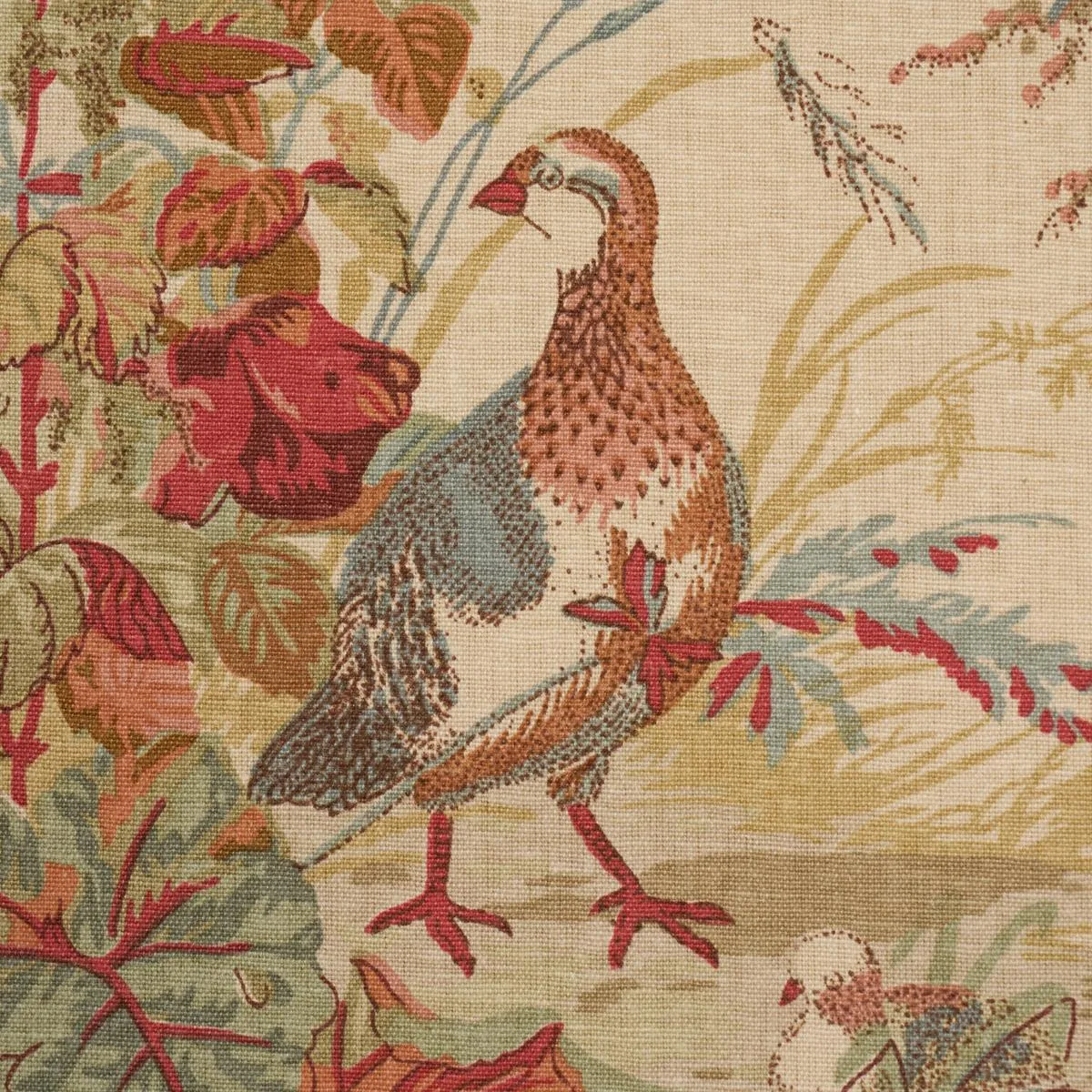 Schumacher 1106043 Quail Meadow Autumn fabric swatch