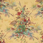 Schumacher 1106015 Quail Meadow Spring fabric swatch
