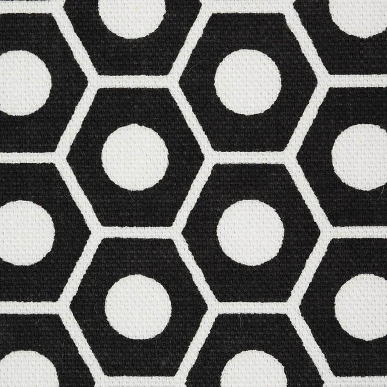 Schumacher 177078 Queen B Black fabric swatch