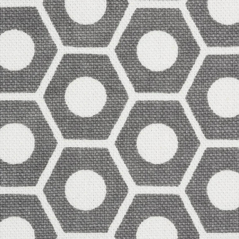 Schumacher 177077 Queen B Grey fabric swatch