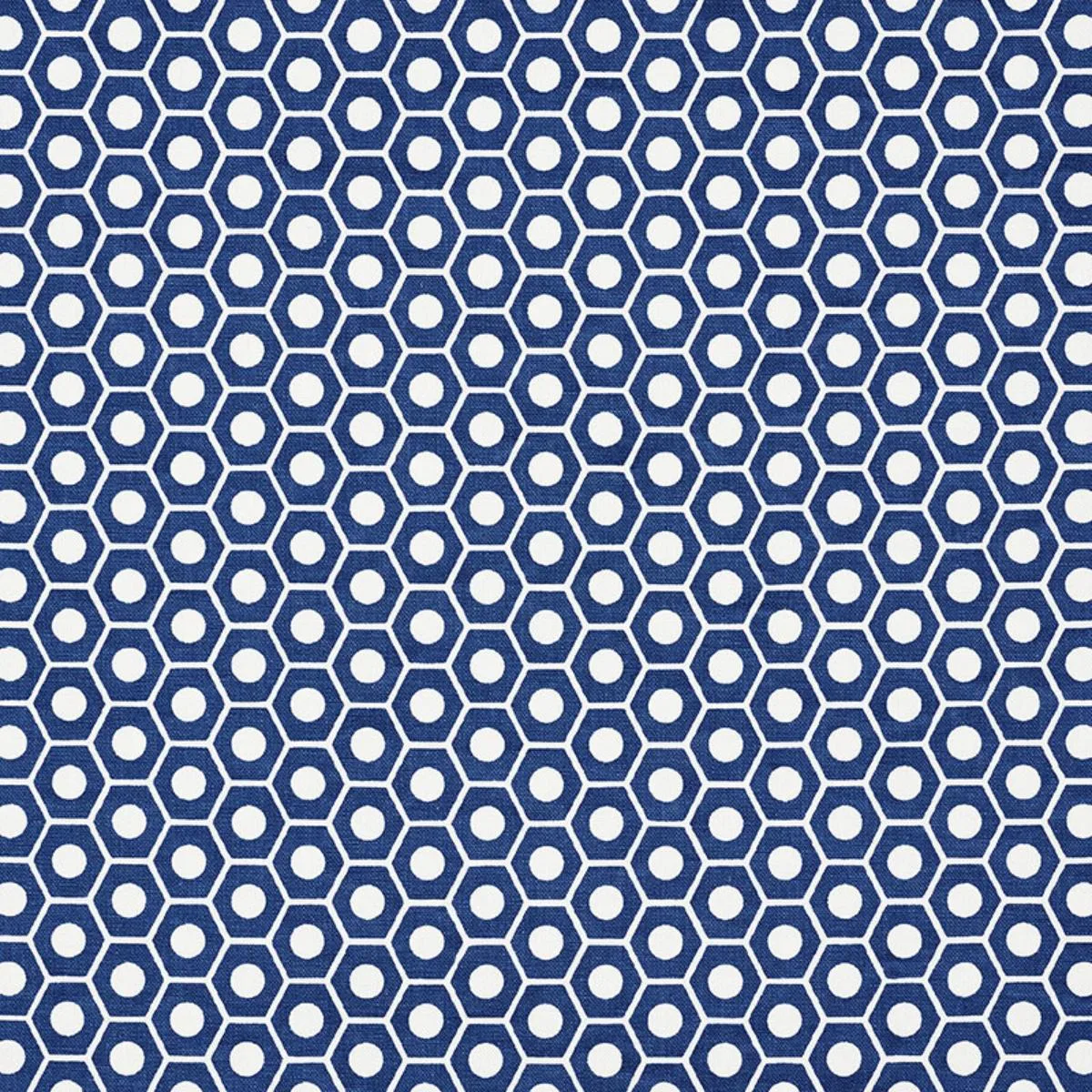 Schumacher 177070 Queen B Navy fabric swatch