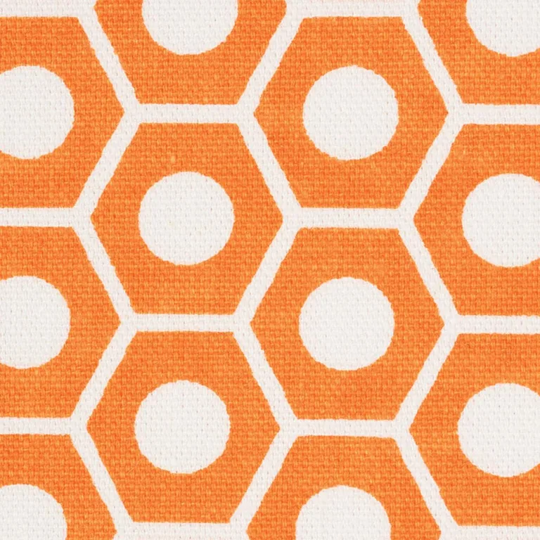 Schumacher 177073 Queen B Orange fabric swatch
