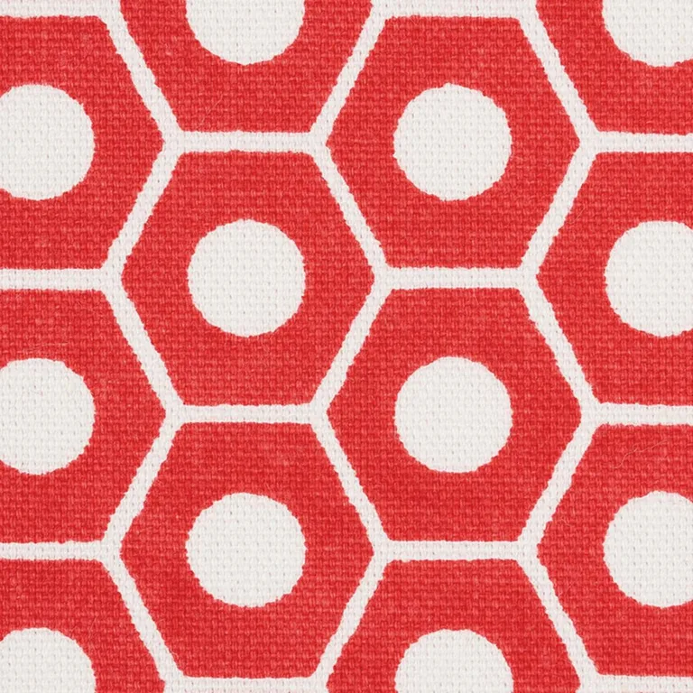 Schumacher 177074 Queen B Red fabric swatch