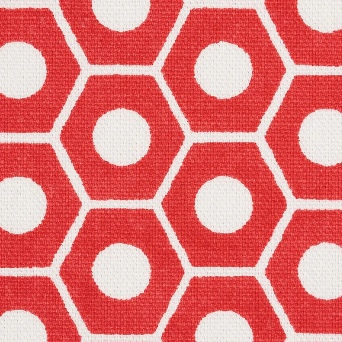 Schumacher 177074 Queen B Red fabric swatch