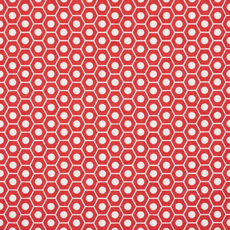 Schumacher 177074 Queen B Red fabric swatch