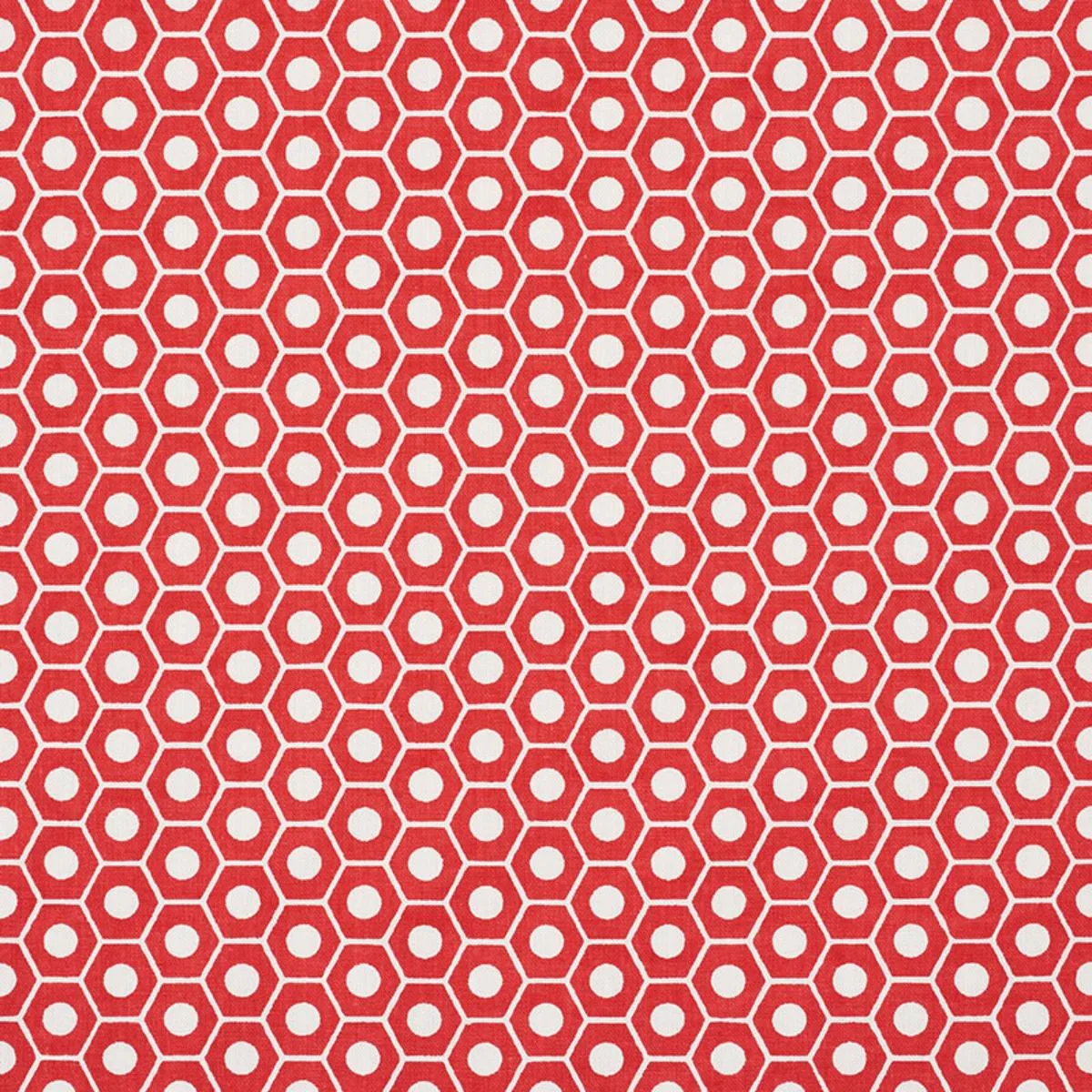 Schumacher 177074 Queen B Red fabric swatch