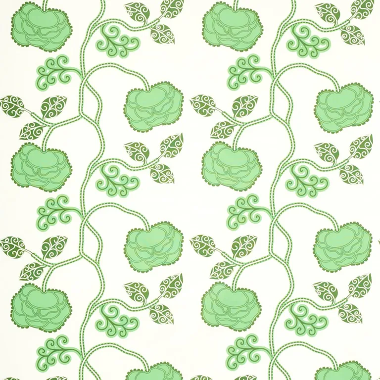 Schumacher 179540 Queen Fruit Chintz Jade fabric swatch