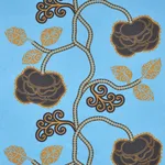 Schumacher 179542 Queen Fruit Chintz Lapis fabric swatch