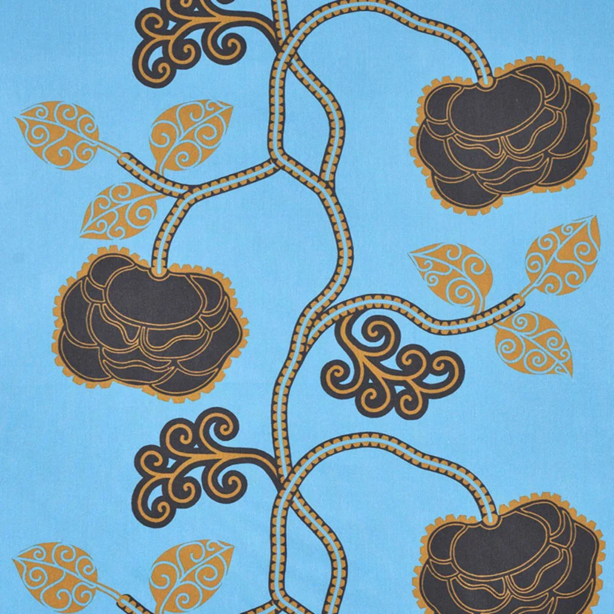 Schumacher 179542 Queen Fruit Chintz Lapis fabric swatch