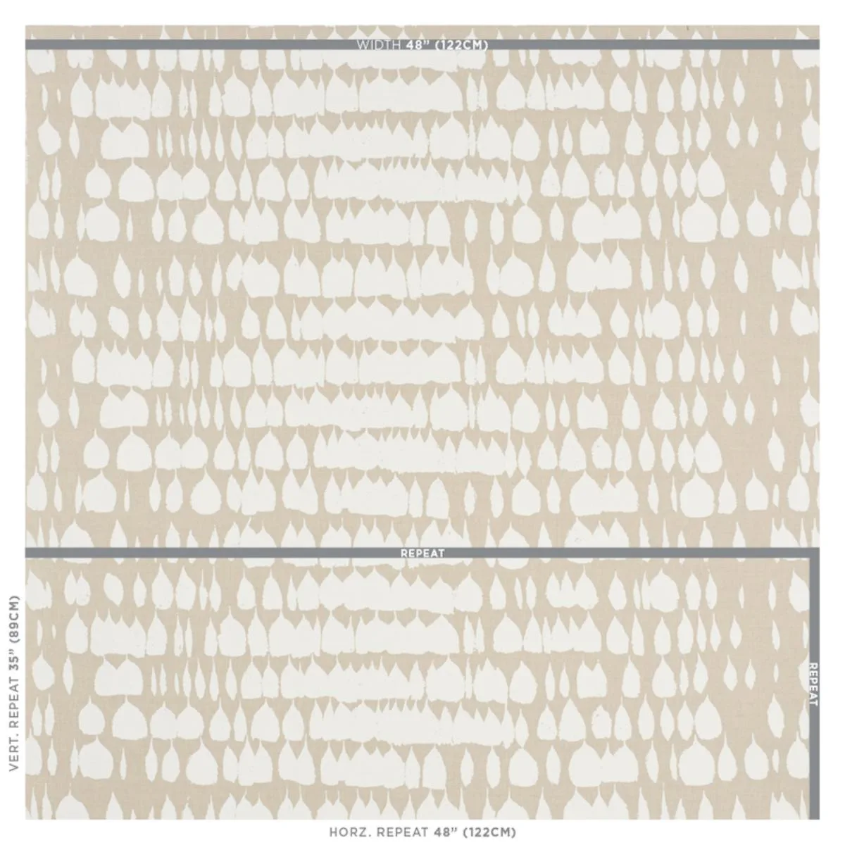 Schumacher 175205 Queen Of Spain Natural fabric swatch