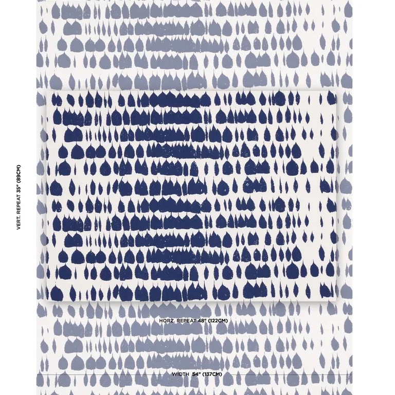 Schumacher 175208 Queen Of Spain Navy fabric swatch