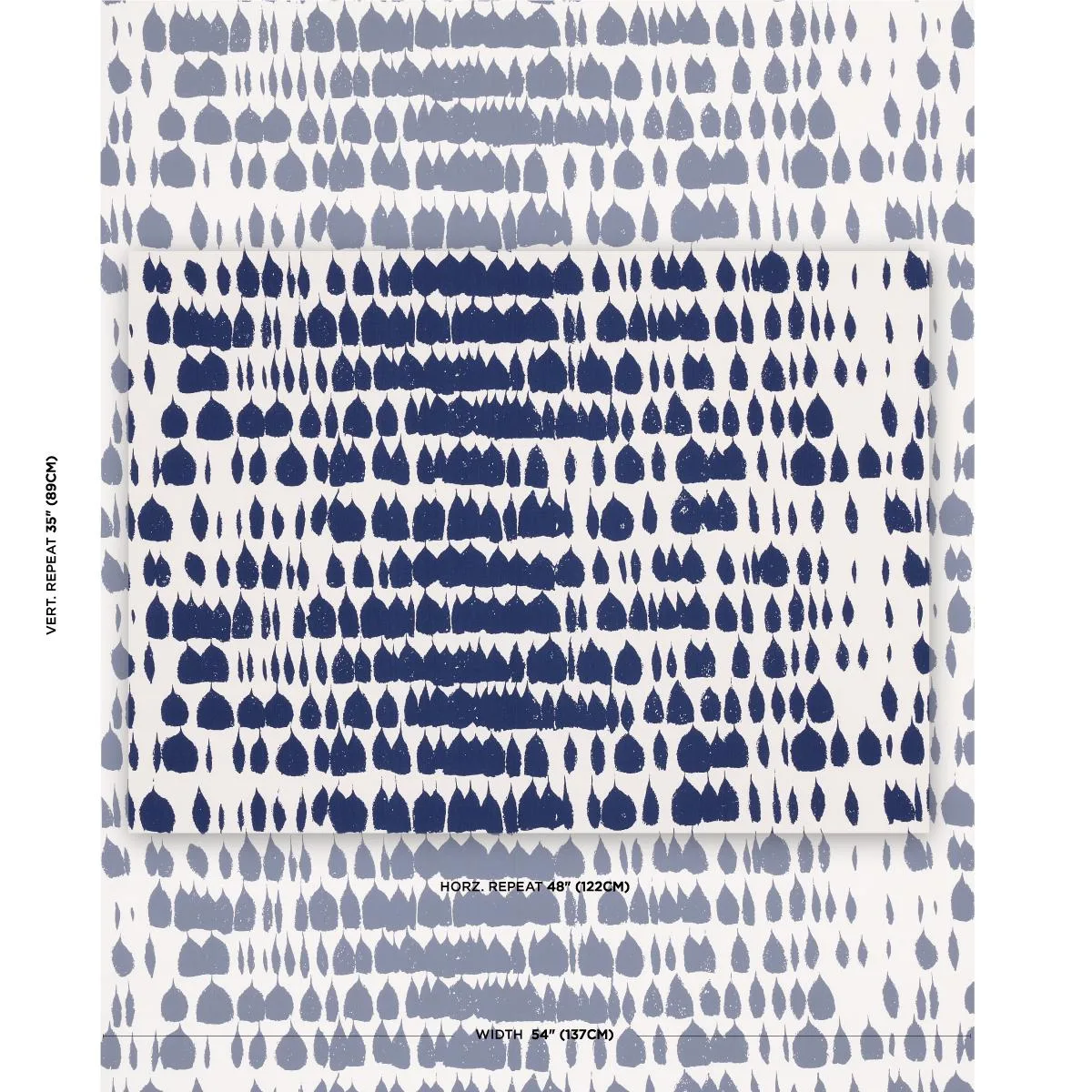 Schumacher 175208 Queen Of Spain Navy fabric swatch