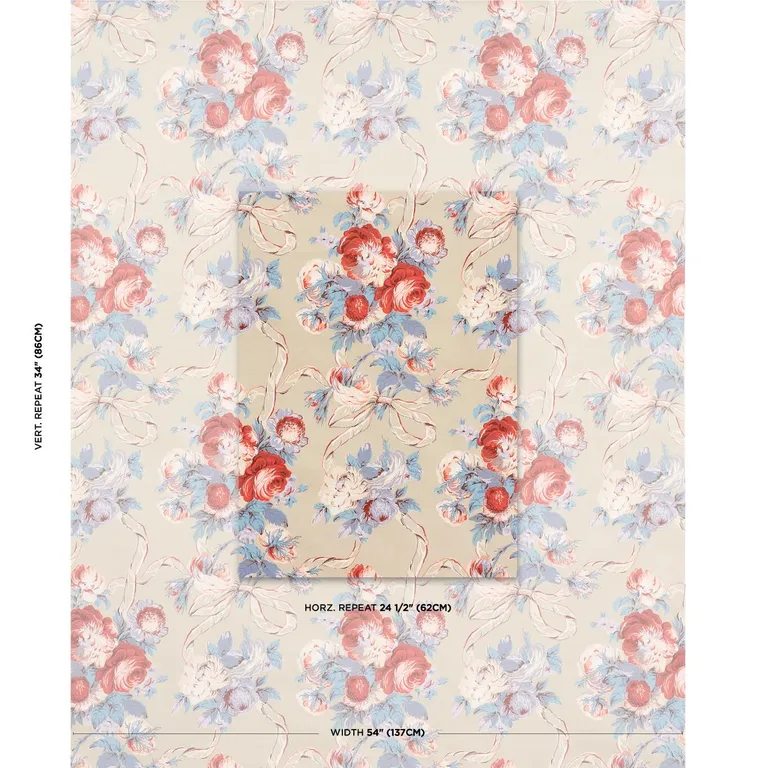 Schumacher 180811 Queenies Floral Chintz Chelsea Garden fabric swatch