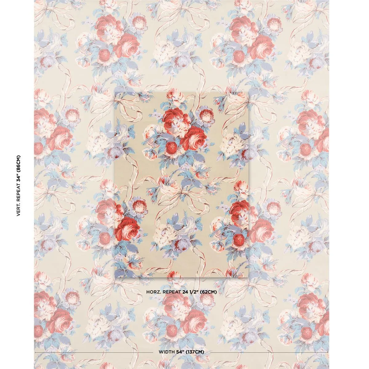 Schumacher 180811 Queenies Floral Chintz Chelsea Garden fabric swatch