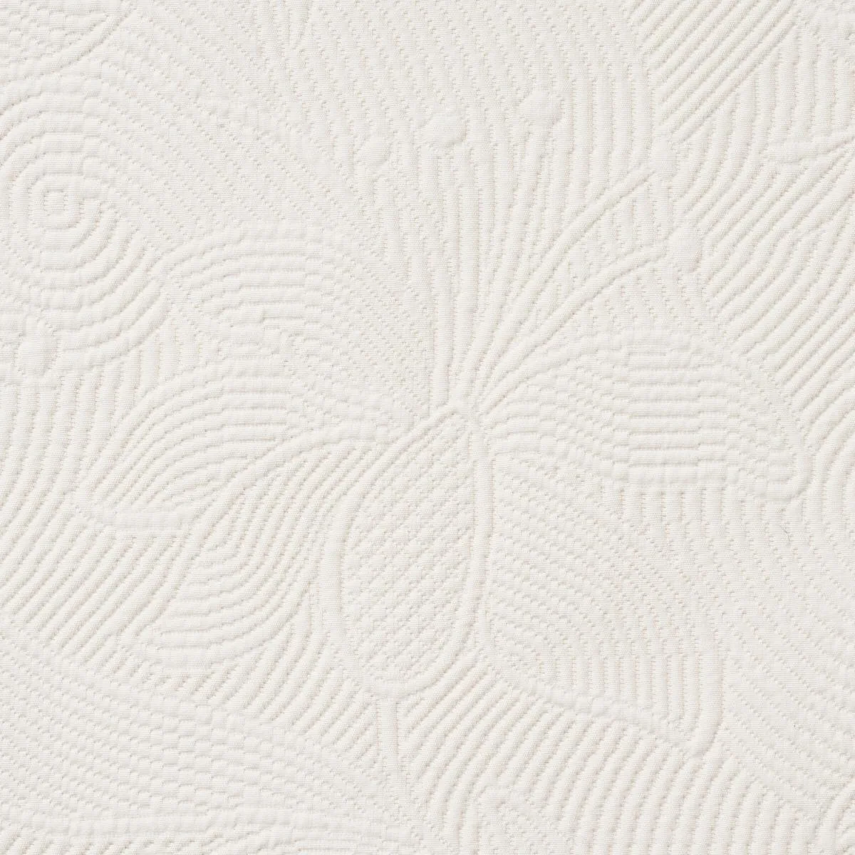 Schumacher 81590 Quilted Scroll Matelassé Ivory fabric swatch