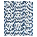 Schumacher 80672 Quincy Embroidery On Linen Navy fabric swatch