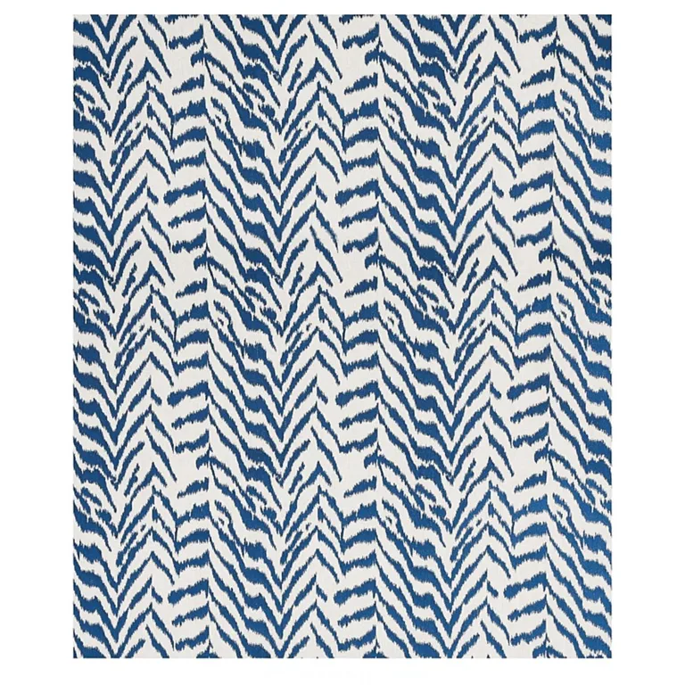 Schumacher 80672 Quincy Embroidery On Linen Navy fabric swatch