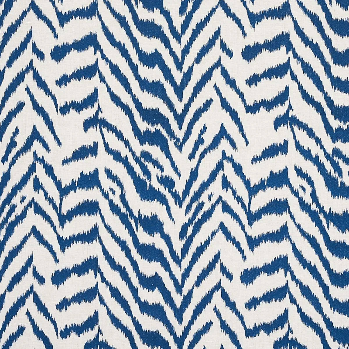 Schumacher 80672 Quincy Embroidery On Linen Navy fabric swatch