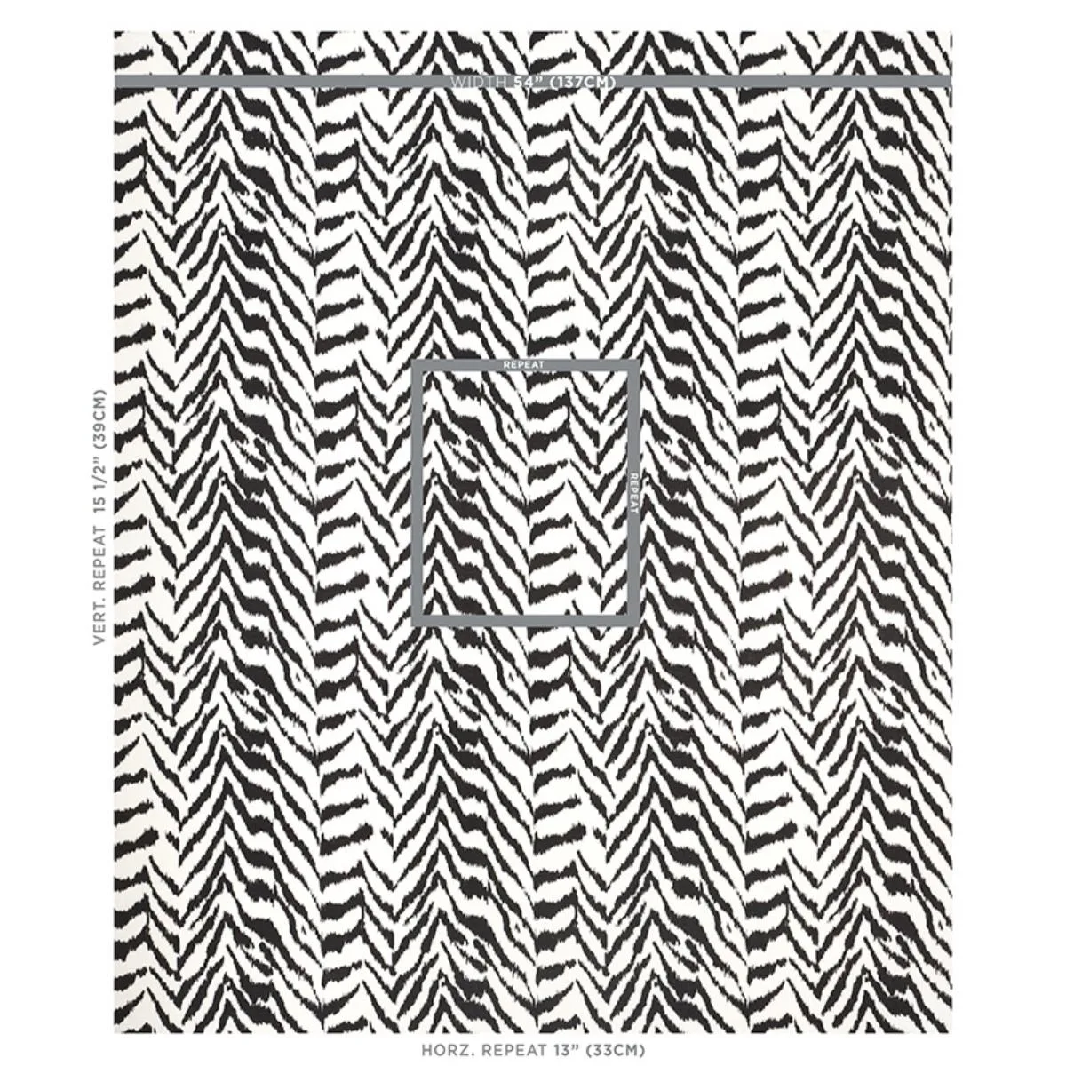 Schumacher 179410 Quincy Hand Print Black fabric swatch