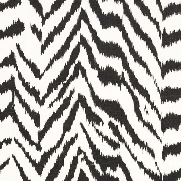 Schumacher 179410 Quincy Hand Print Black fabric swatch