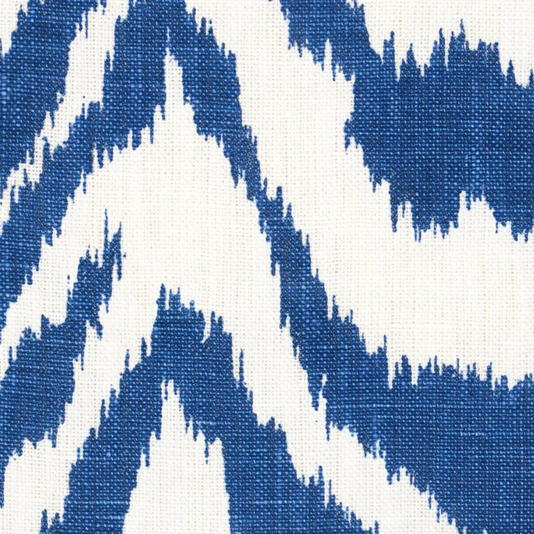 Schumacher 179412 Quincy Hand Print Blue fabric swatch