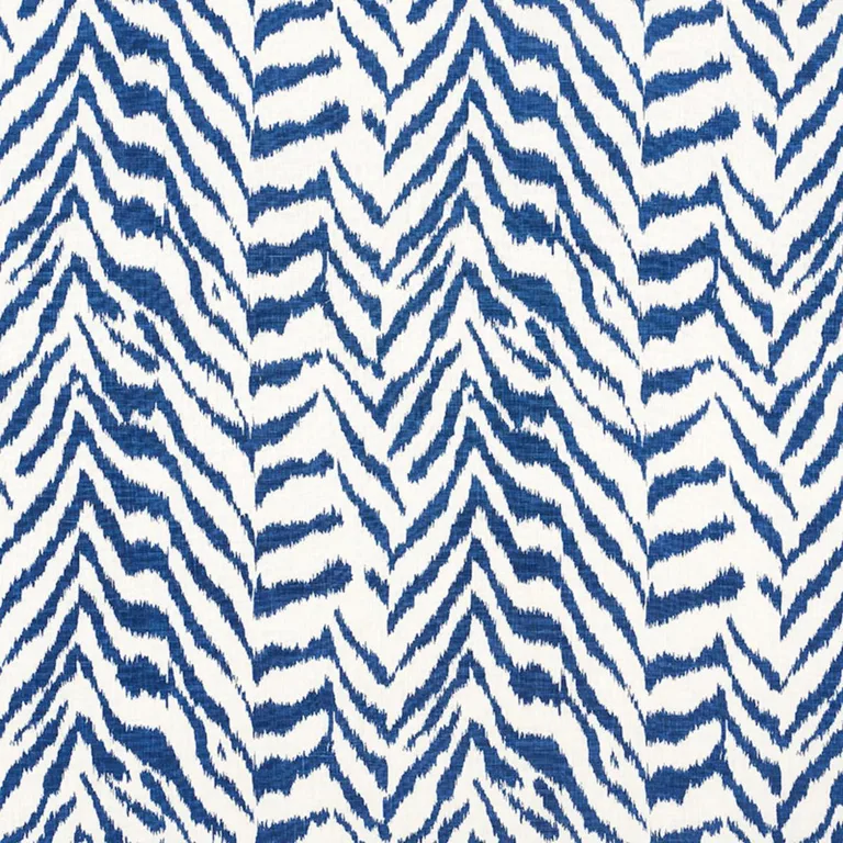 Schumacher 179412 Quincy Hand Print Blue fabric swatch