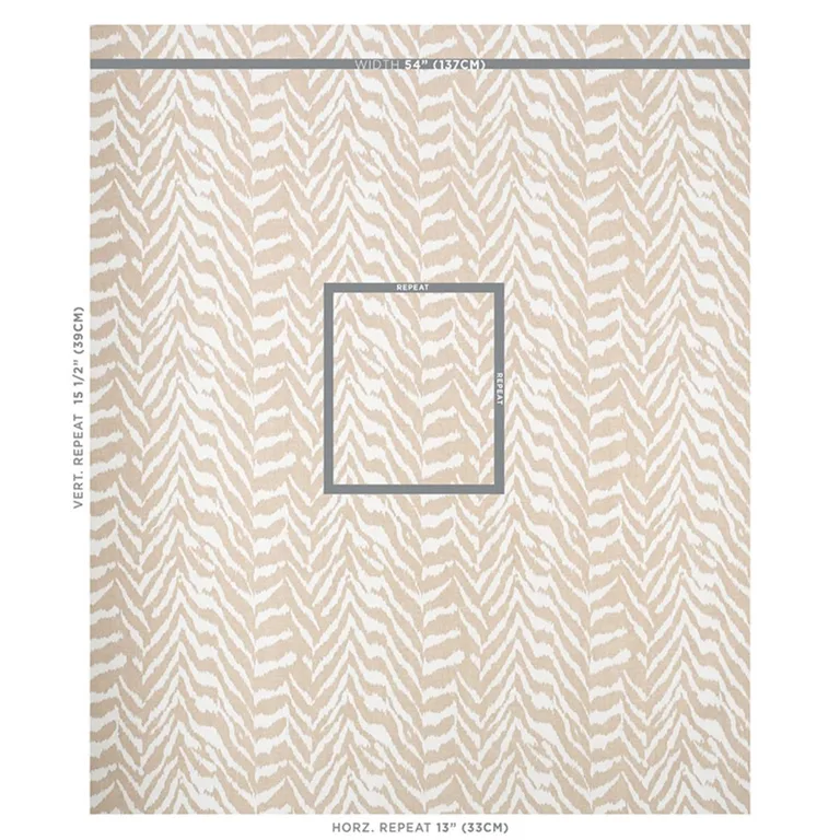 Schumacher 179411 Quincy Hand Print Natural fabric swatch