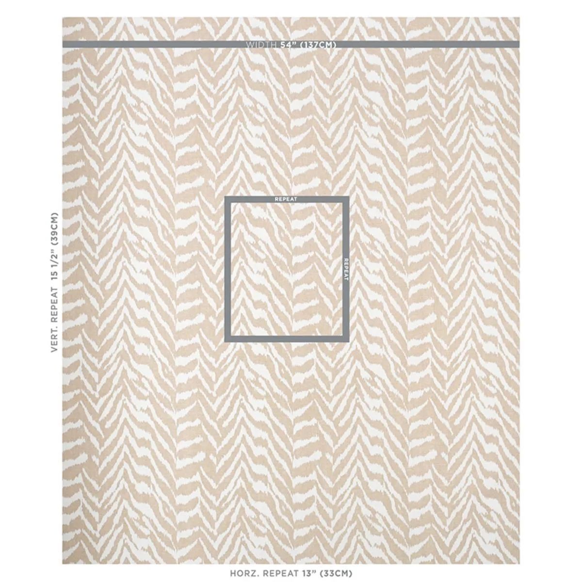 Schumacher 179411 Quincy Hand Print Natural fabric swatch