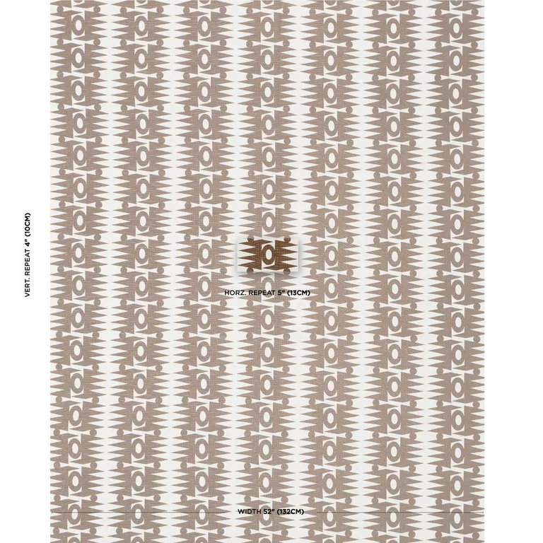 Schumacher 181522 Ra Brown fabric swatch