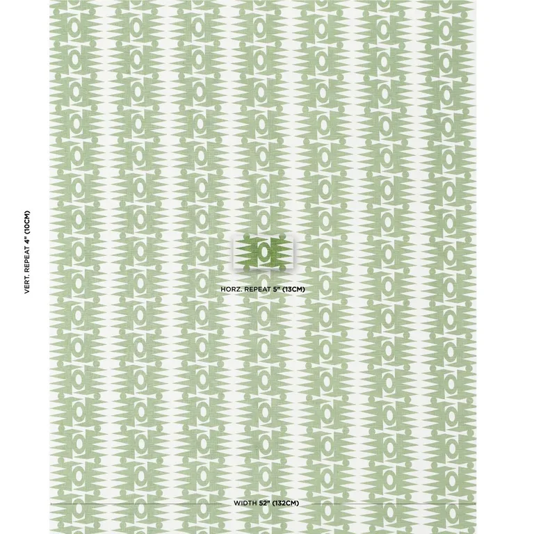 Schumacher 181521 Ra Green fabric swatch