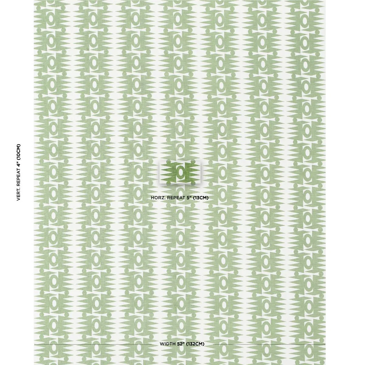Schumacher 181521 Ra Green fabric swatch