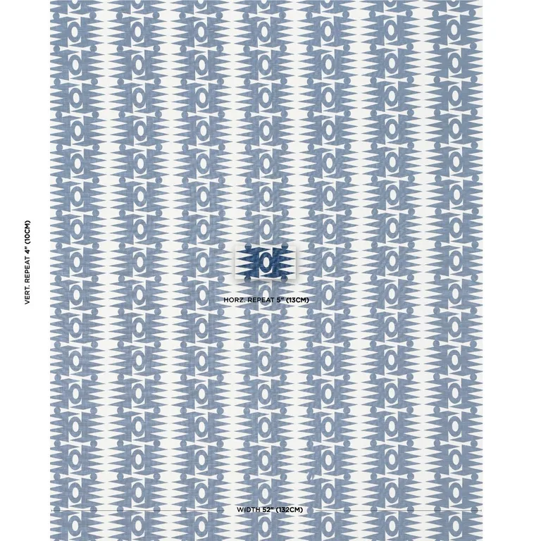 Schumacher 181520 Ra Navy fabric swatch