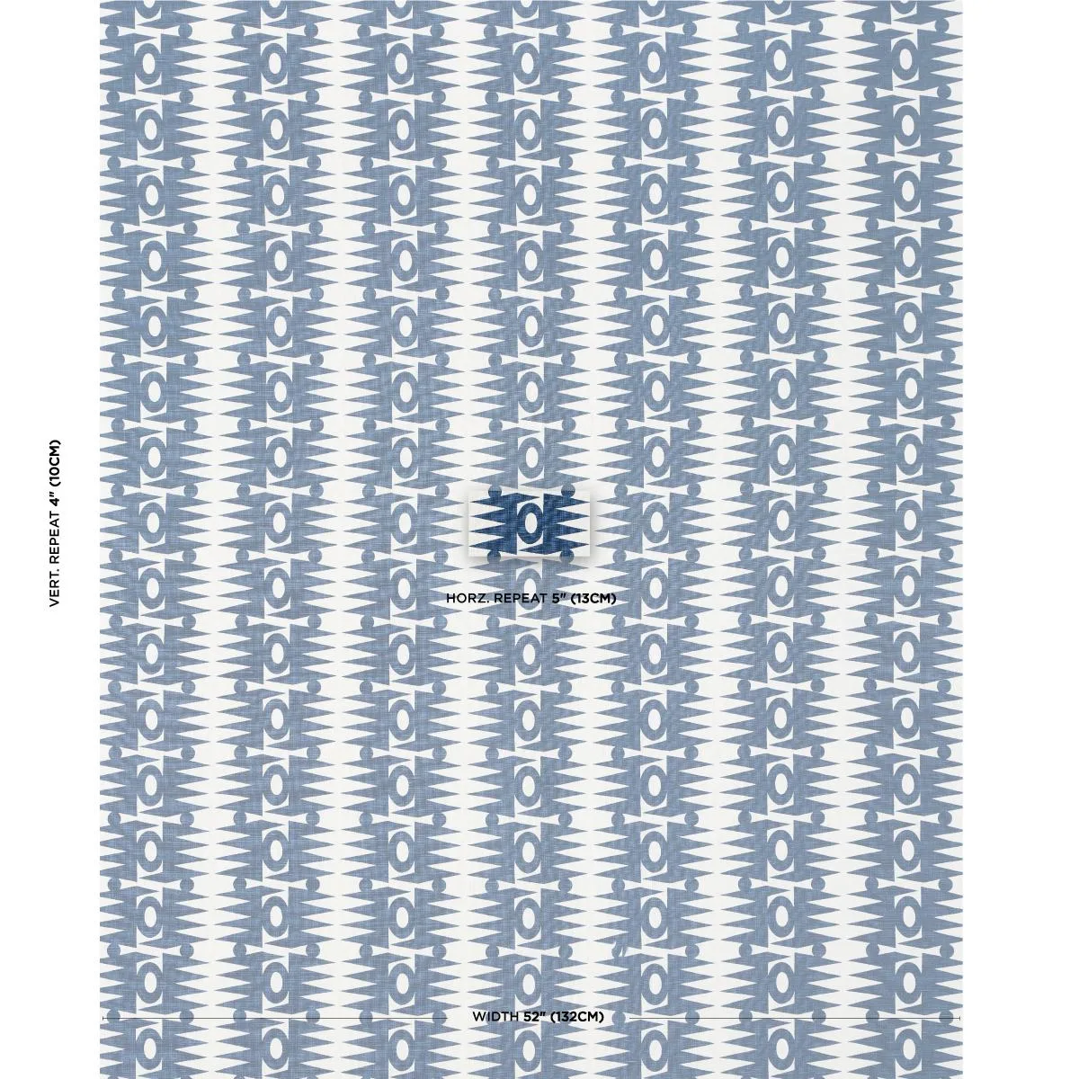 Schumacher 181520 Ra Navy fabric swatch