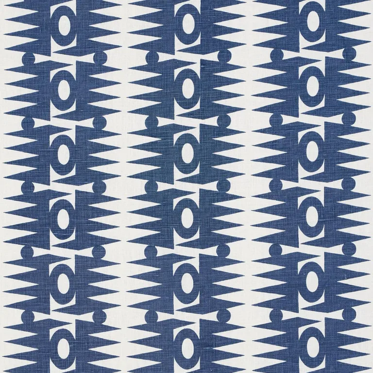Schumacher 181520 Ra Navy fabric swatch