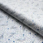 Schumacher 180440 Rabbit High Performance Print Blue fabric swatch