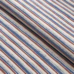 Schumacher 82100 Rag Rug Handwoven Stripe Indigo & Mocha fabric swatch