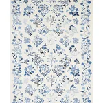 Schumacher 81431 Raleigh Crewel Embroidery Cornflower fabric swatch