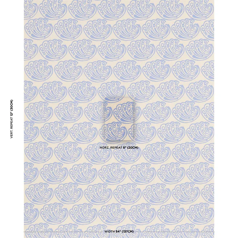 Schumacher 182750 Ramsgate Hand Block French Blue fabric swatch