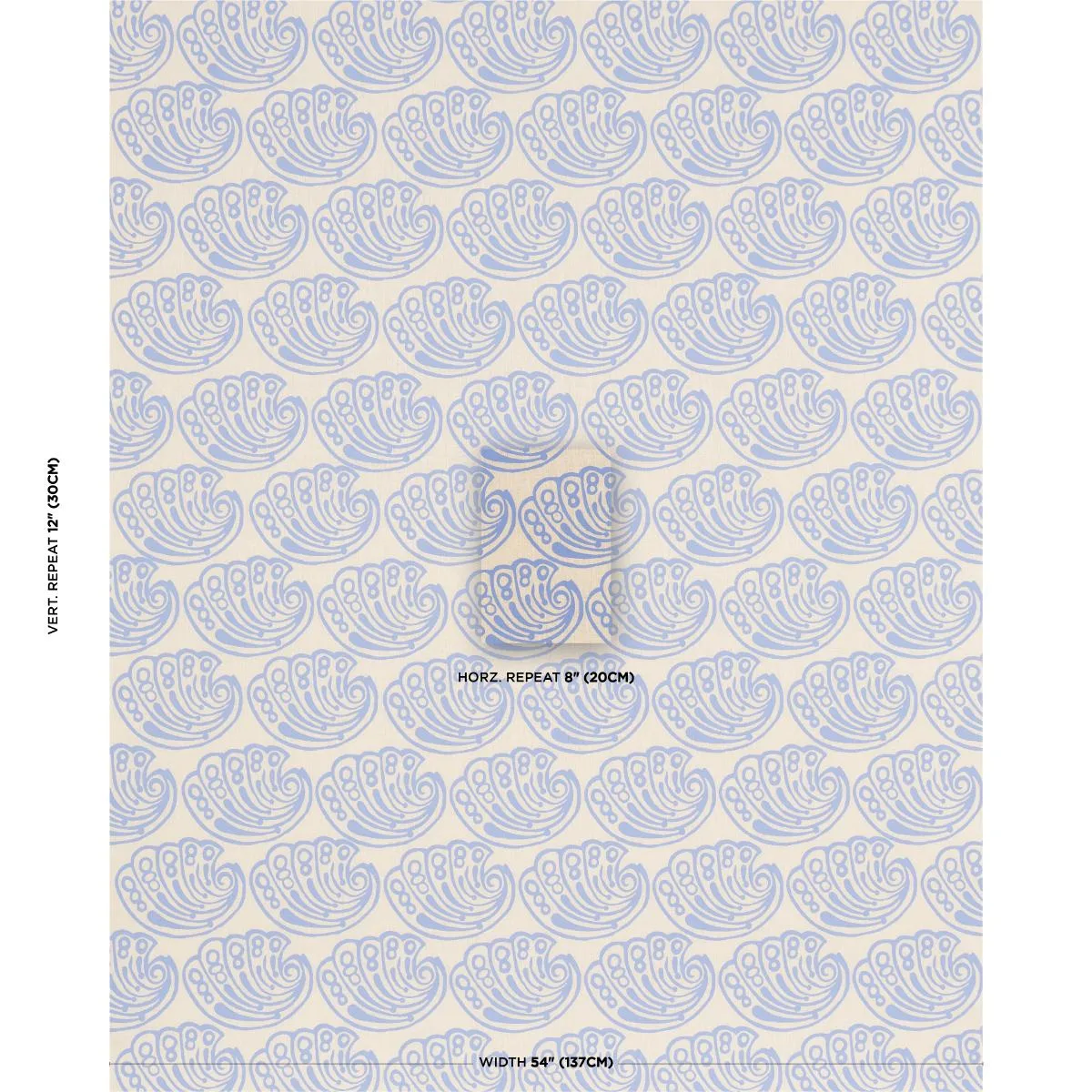 Schumacher 182750 Ramsgate Hand Block French Blue fabric swatch
