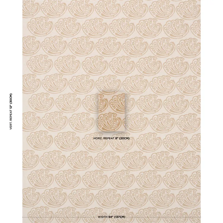 Schumacher 182752 Ramsgate Hand Block Sand fabric swatch