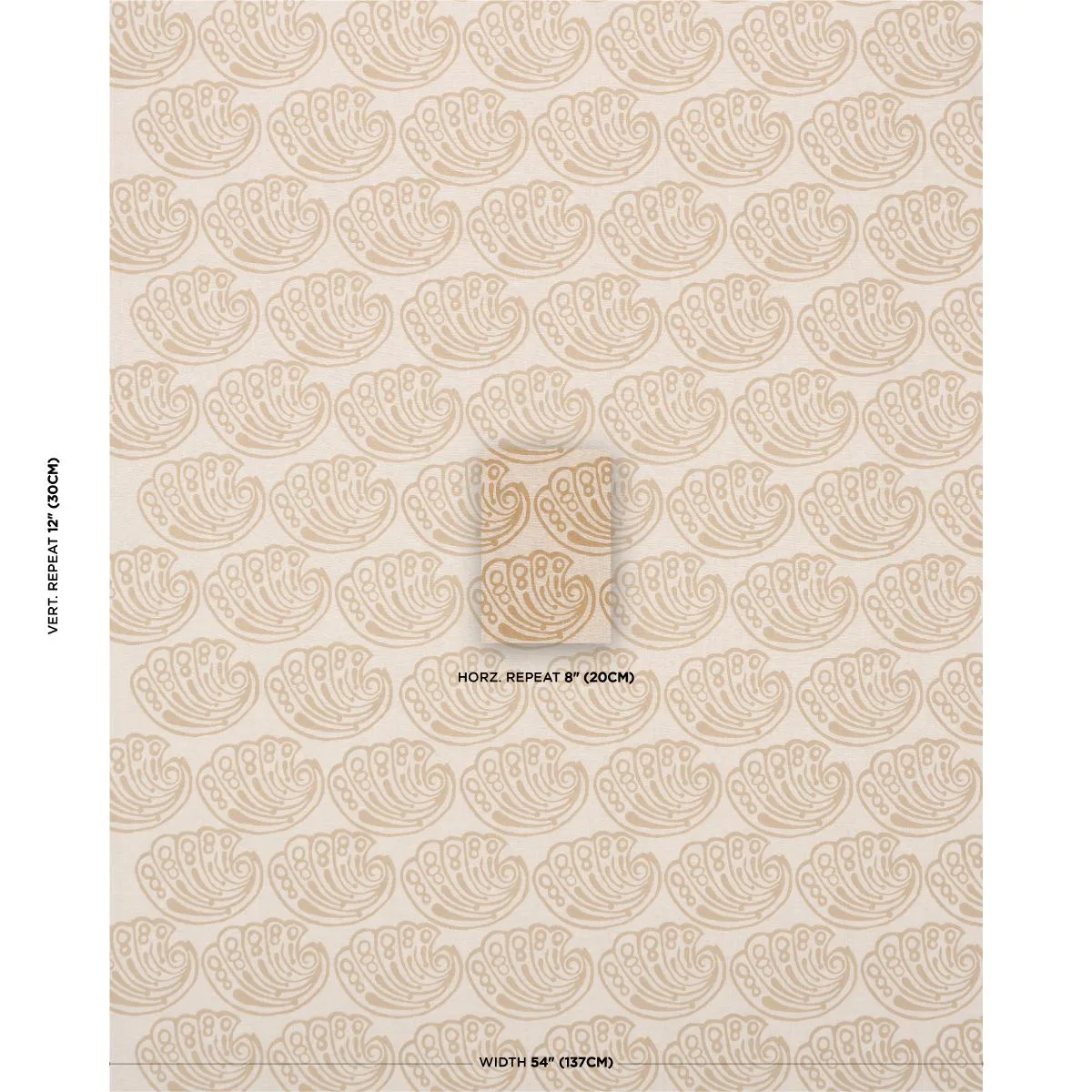Schumacher 182752 Ramsgate Hand Block Sand fabric swatch