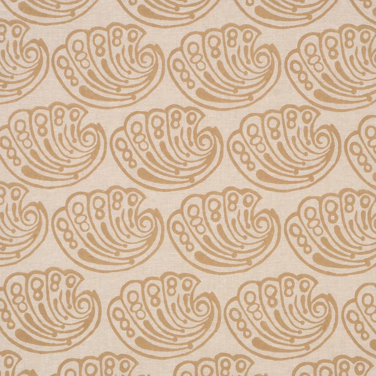 Schumacher 182752 Ramsgate Hand Block Sand fabric swatch