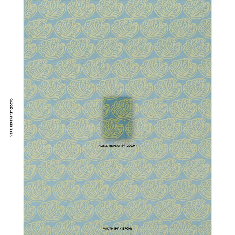 Schumacher 182751 Ramsgate Hand Block Seaweed fabric swatch