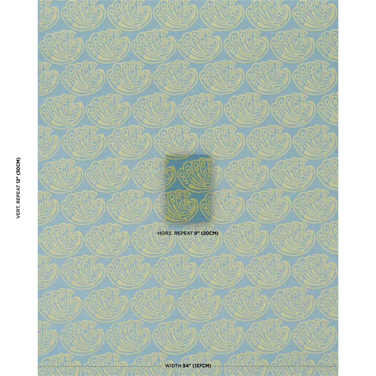 Schumacher 182751 Ramsgate Hand Block Seaweed fabric swatch