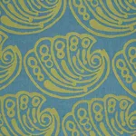 Schumacher 182751 Ramsgate Hand Block Seaweed fabric swatch
