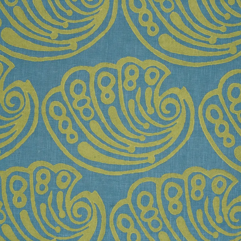Schumacher 182751 Ramsgate Hand Block Seaweed fabric swatch