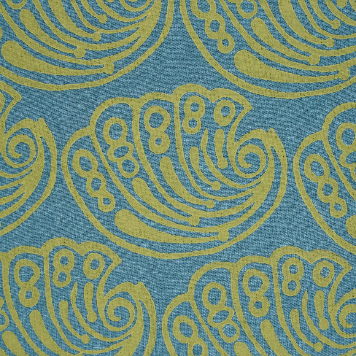 Schumacher 182751 Ramsgate Hand Block Seaweed fabric swatch