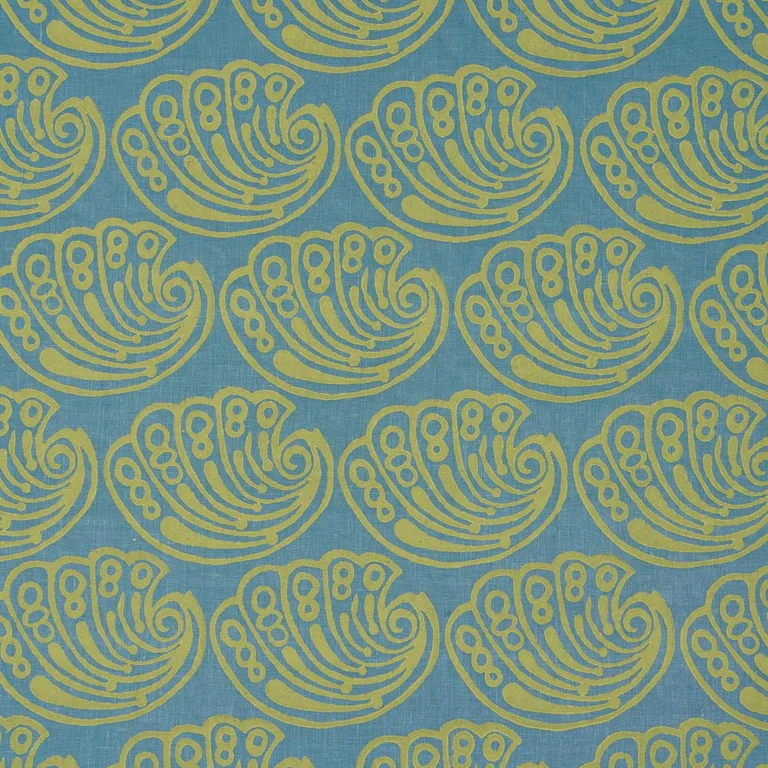 Schumacher 182751 Ramsgate Hand Block Seaweed fabric swatch
