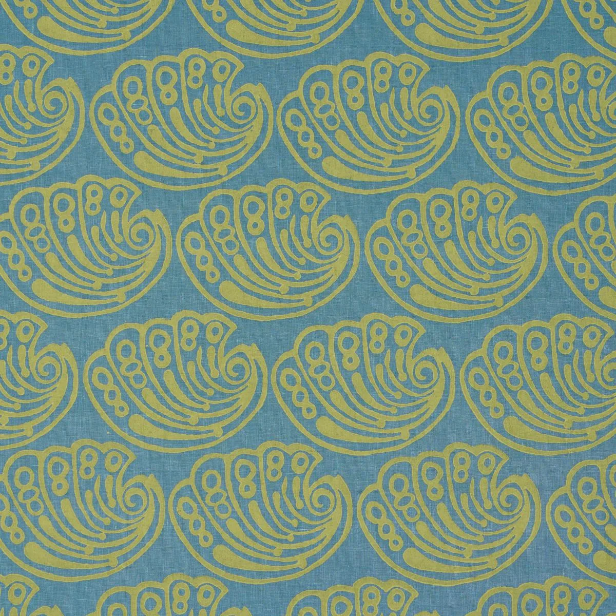 Schumacher 182751 Ramsgate Hand Block Seaweed fabric swatch