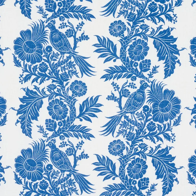 Schumacher 182531 Raven Woods Blue fabric swatch